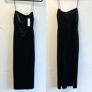 Olivaceous charcoal velvet cutout dress